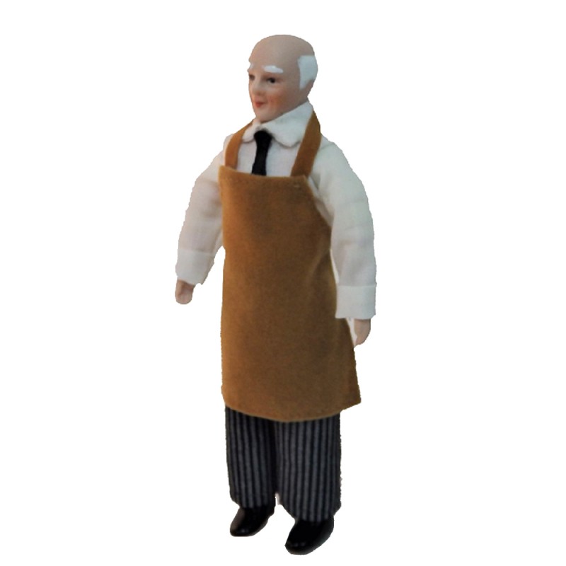 Dolls House Working Man in Apron 1:12 Miniature Porcelain People