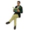 Dolls House People Man Sitting Reading Legs Crossed Resin Figure