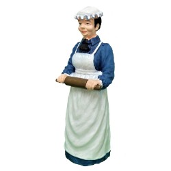 Dolls House People Victorian Cook with Rolling Pin Resin Figure 1:12