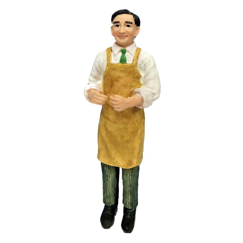 Dolls House People Working Man in Apron Miniature Resin 1:12 Figure