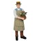 Dolls House People Man with Flowers in Pot Gardener Resin Figure