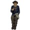 Dolls House Old Man with Pipe Sitting 1:12 People Resin Figure