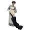 Dolls House People Victorian Maid in Grey Hoovering Resin Figure