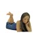 Dolls House People Young Girl Lying Down Chin on Hand Resin Figure
