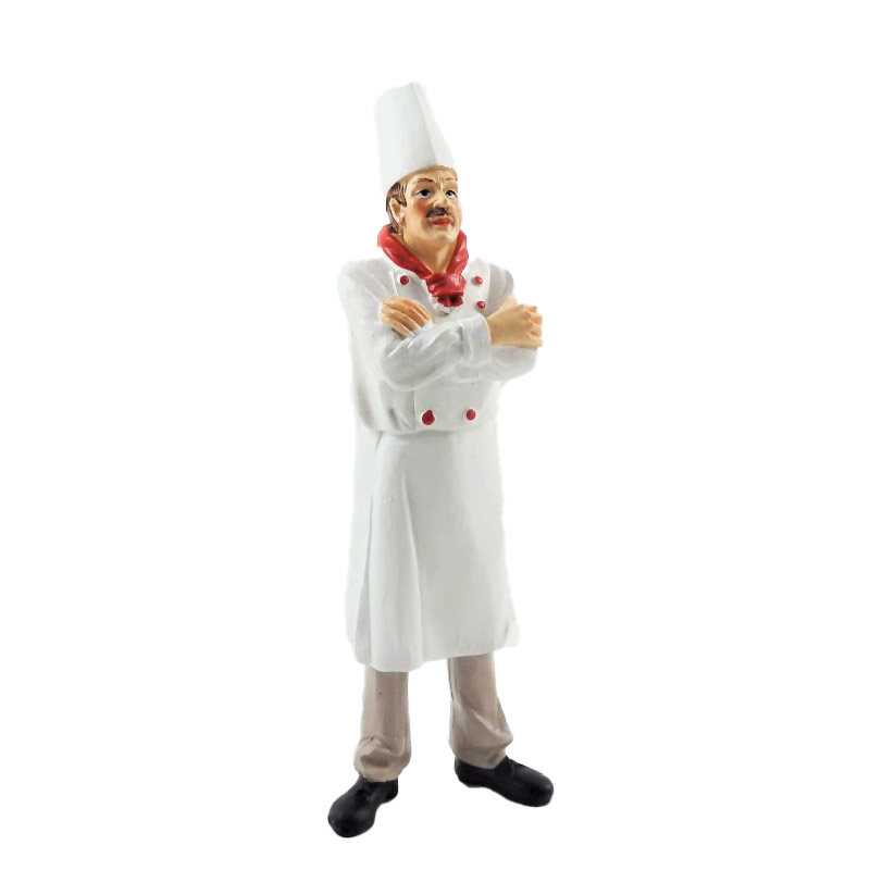 Dolls House Chef in Whites & Red Neckerchief Resin Man Figure People