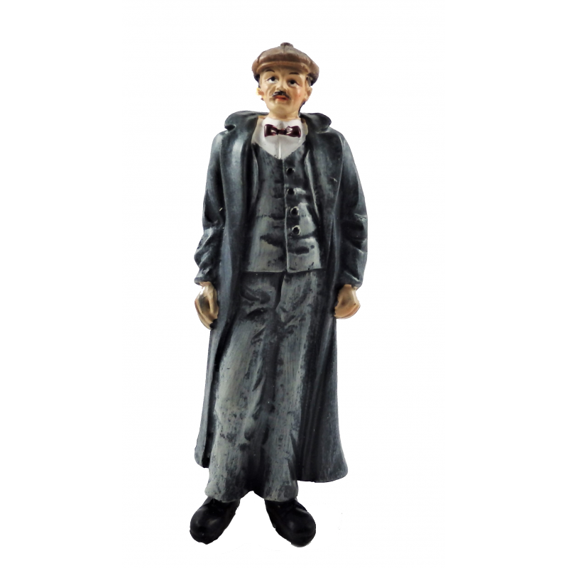 Dolls House Gentleman in Overcoat Resin Man Figure 1:12 People