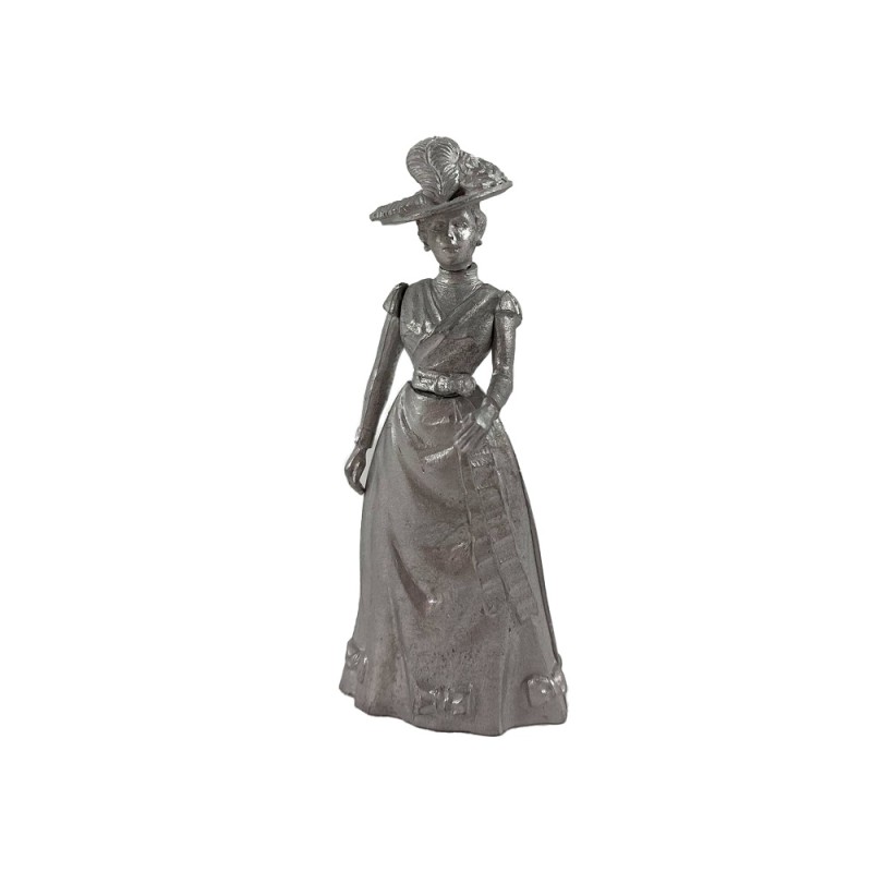 Dolls House Victorian Lady with Feathered Hat 1:24 Half Inch Woman Metal People