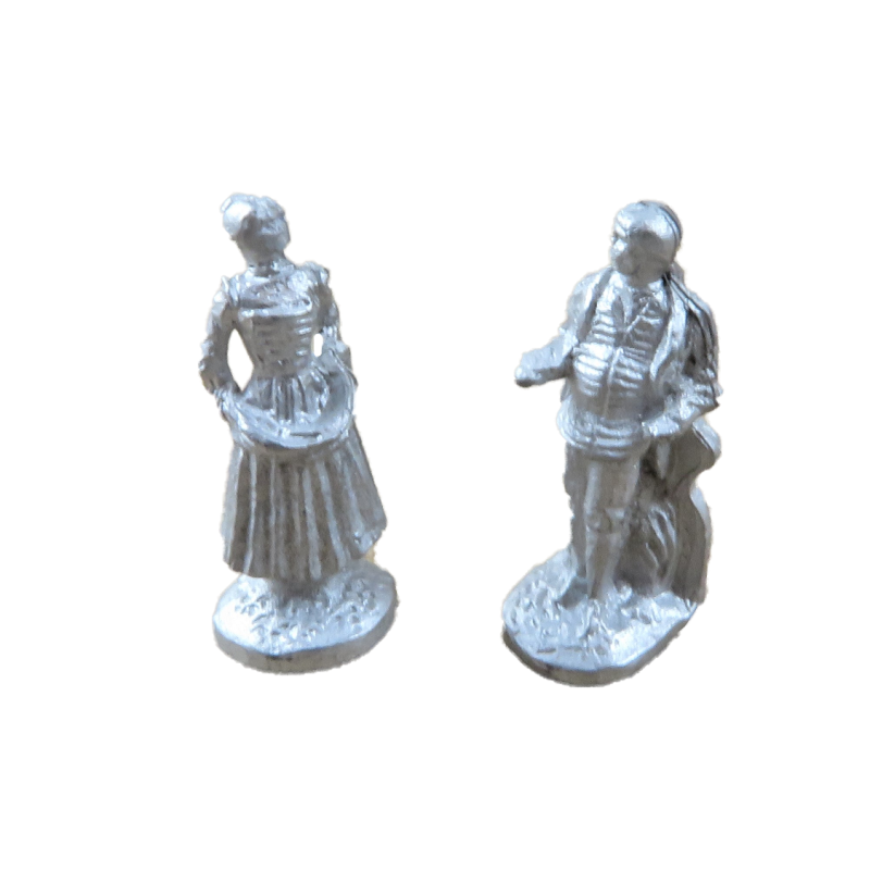 Dolls House Pair of Figurines Ornaments 1:24 Scale Half Inch Metal Accessory