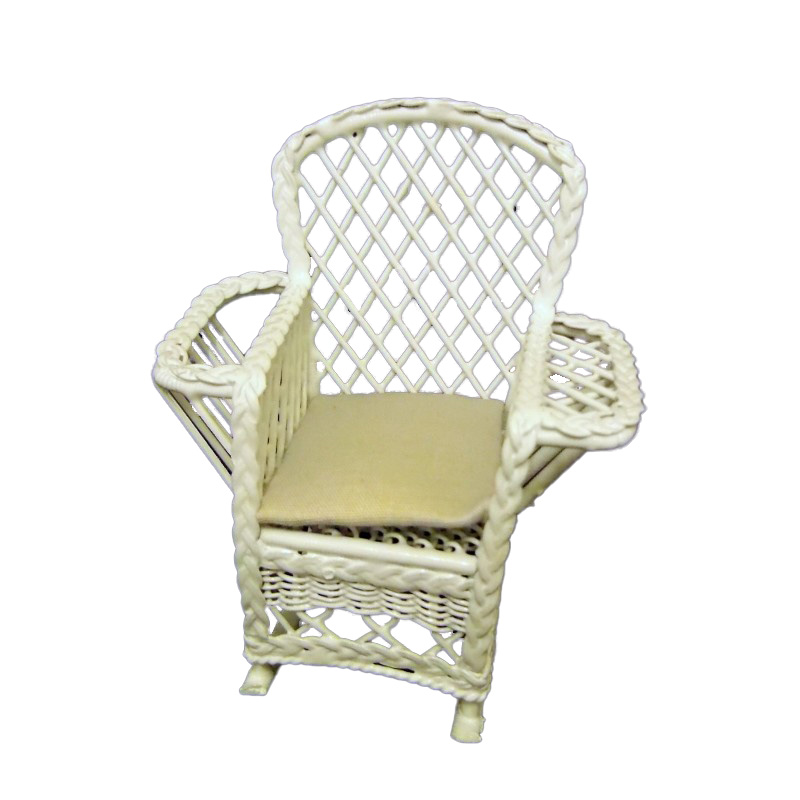 Dolls House White Wire Wrought Iron Rocking Chair Magazine Rocker 1:12 Furniture