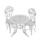 Dolls House White Wrought Iron Bistro Table Set Miniature Garden Patio Furniture
