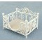 Dolls House Prince or Princess Dog Cat Bed Basket White Miniature Pet Accessory 
