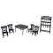 Dolls House Dining Room Furniture Set Black Metal Half Inch 1:24 Scale 