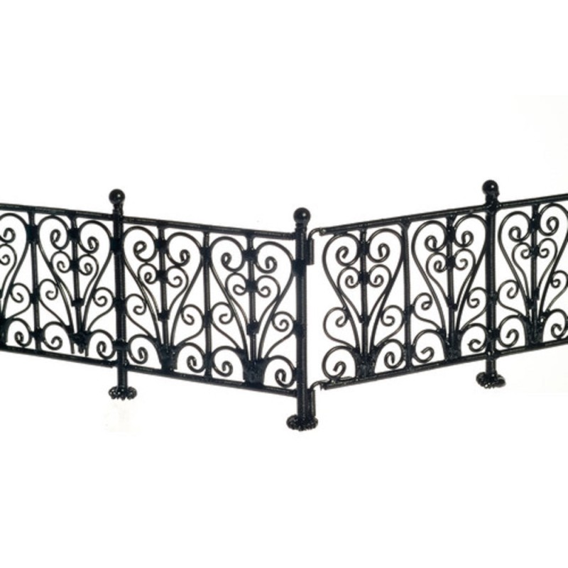 Dolls House Black Wire Wrought Iron Fence Railings Miniature Garden Furniture