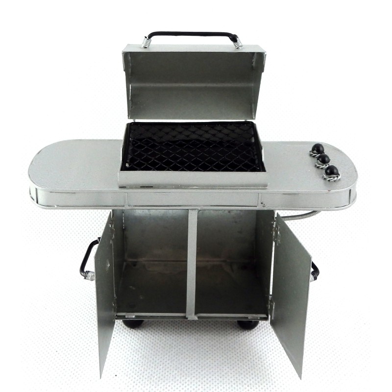 Dolls House Deluxe Silver BBQ Barbecue Grill Miniature 1:12 Garden Furniture 