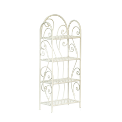 Dolls House White Wrought Iron 4 Shelf Unit Miniature Furniture 1:12 Scale