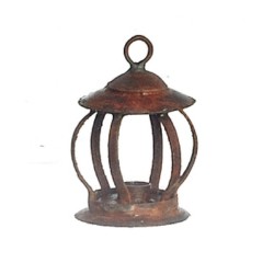 Dolls House Aged Rusty Lantern Miniature Old Fashioned Garden Accessory 1:12
