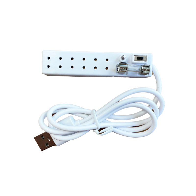 Dolls House 6 Socket USB Extension LED Light Lighting Accessory Spare Part 1:12