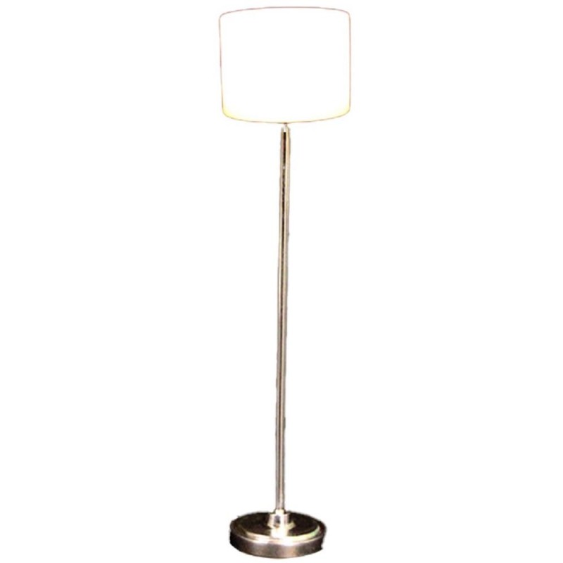 Dolls House Chrome Standard Floor Lamp White Drum Shade 12V Electric Light 1:12