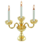 Dolls House 3 Arm Candlestick Gold Candelabra Table Lamp 12V Electric Lighting