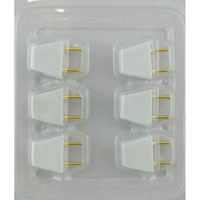 Dolls House 12V Electric Lighting Accessory Spare Part 6 Male 2 Pin Plugs 