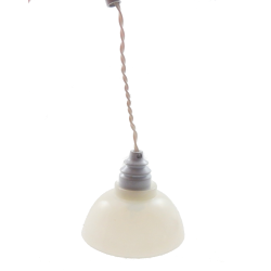 Dolls House Modern Pendant Ceiling Light White Coolie Shade 12V