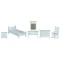 Dolls House Hand Painted Pale Blue Single Bedroom Furniture Set 1:12 Miniature