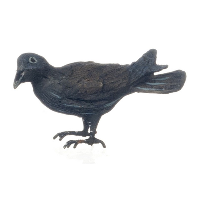 Dolls House Black American Crow Miniature Outdoor Bird Animal Garden Accessory