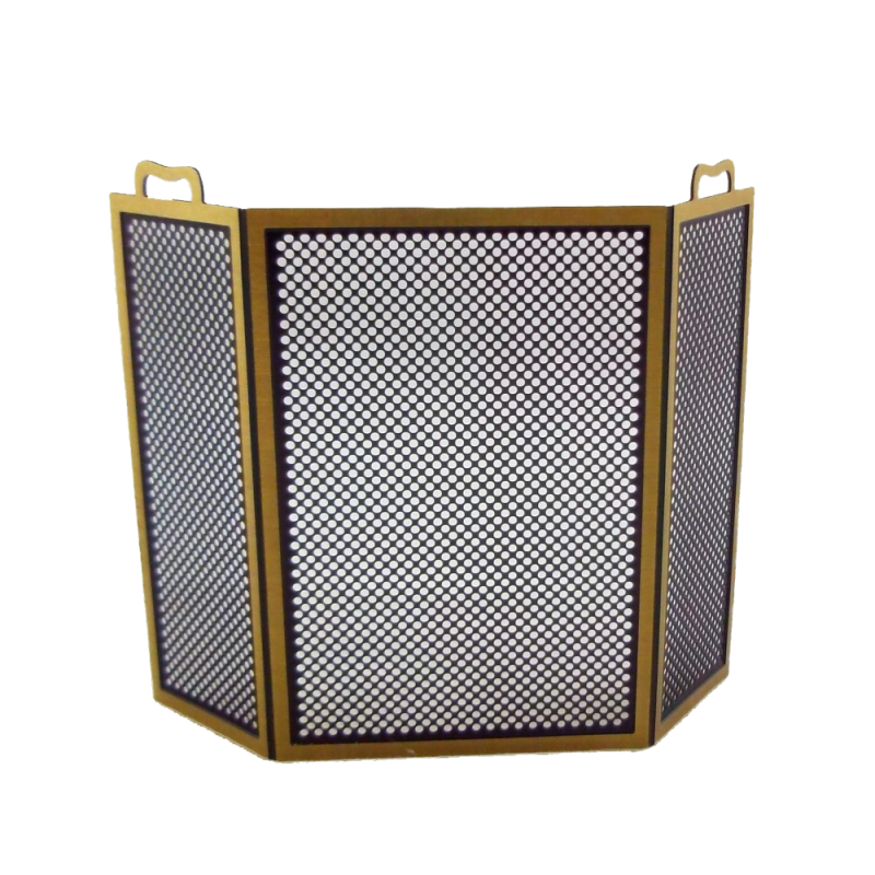 Dolls House Miniature Fireplace Accessory Brass Black Fire Screen Guard