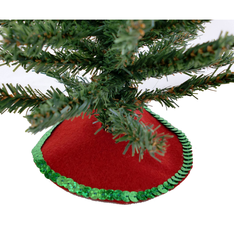 Dolls House Red Xmas Tree Skirt Miniature 1:12 Scale Christmas Accessory