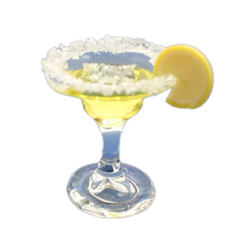 Dolls House Margarita Cocktail with Slice of Lemon Miniature Drink Bar Accessory