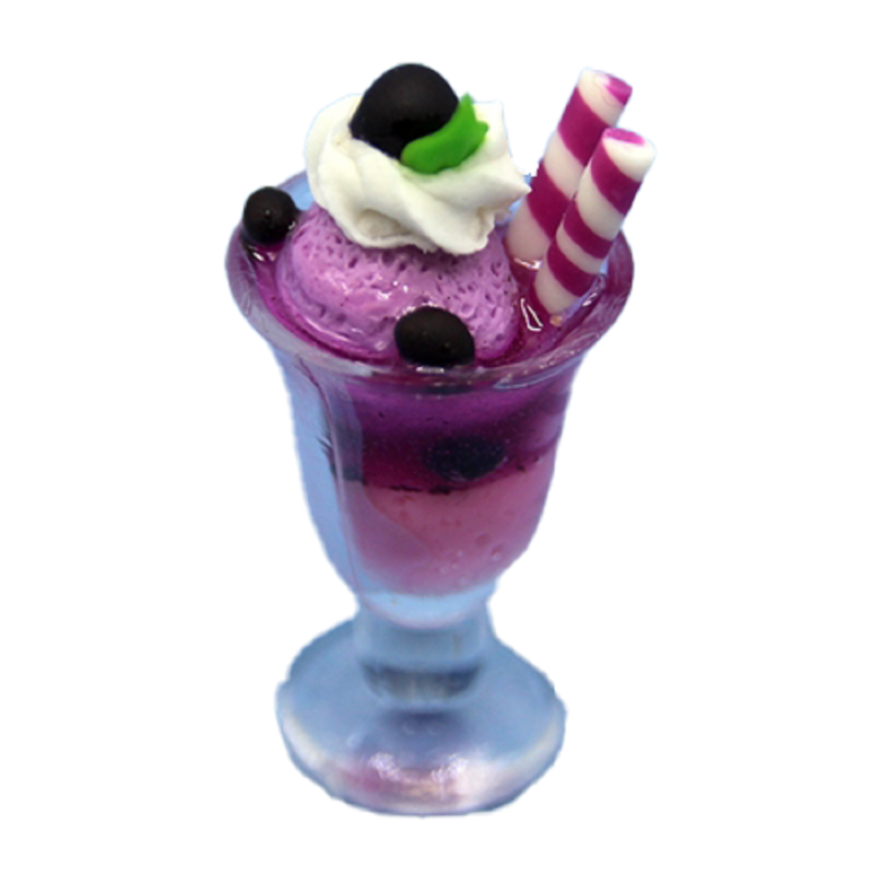 Dolls House Large Blueberry Ice Cream Sundae Miniature Dining Cafe Accessory