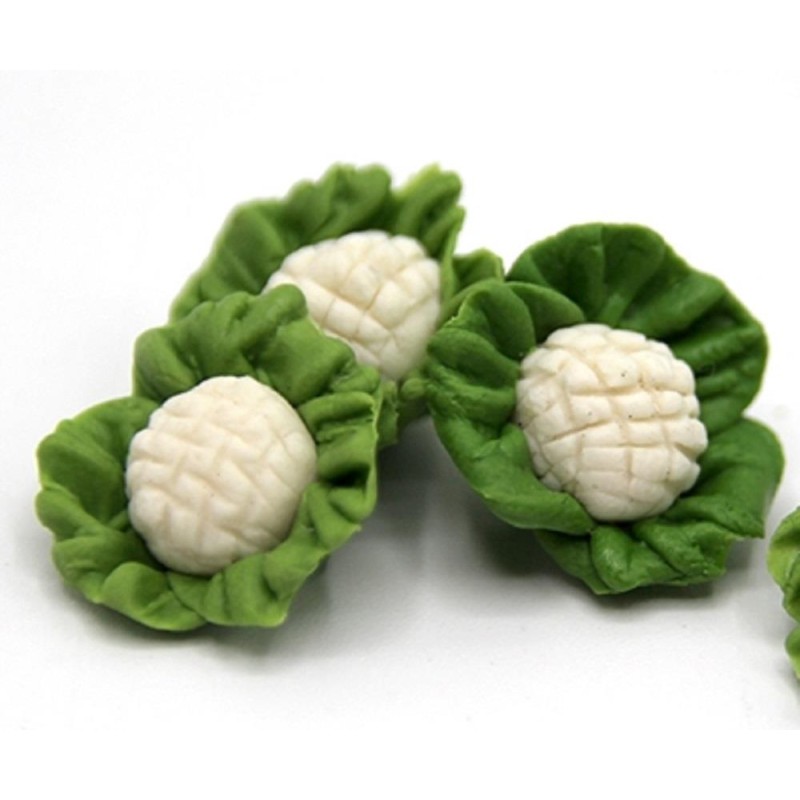 Dolls House 3 Cauliflowers Miniature Greengrocers Food Shop Store Accessory