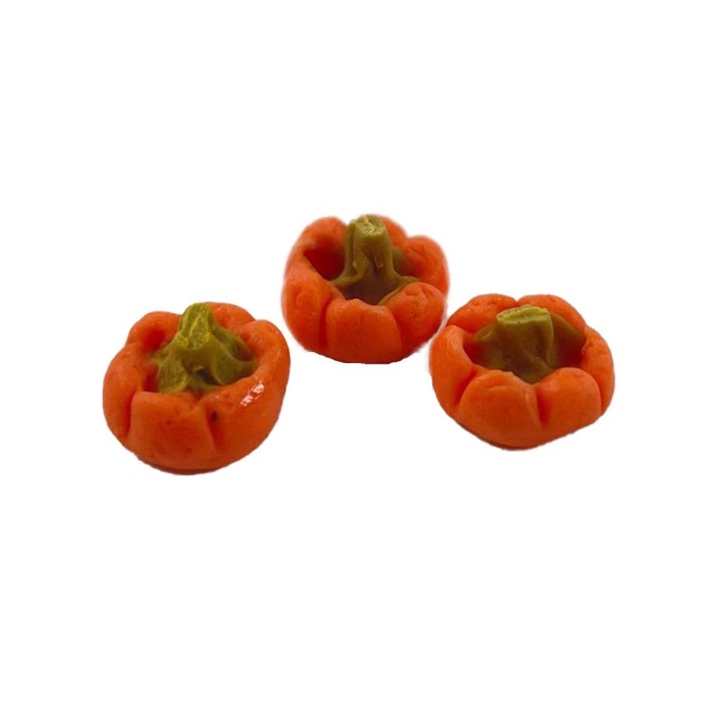 Dolls House 3 Baby Pumpkins Fruit Miniature Kitchen Shop Halloween Accessory