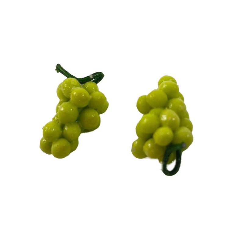 Dolls House 2 Bunches of Green Grapes Fruit Miniature Kitchen Shop Accessory