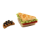 Dolls House Sandwich & Croissant Lunch Food Miniature Kitchen Dining Accessory