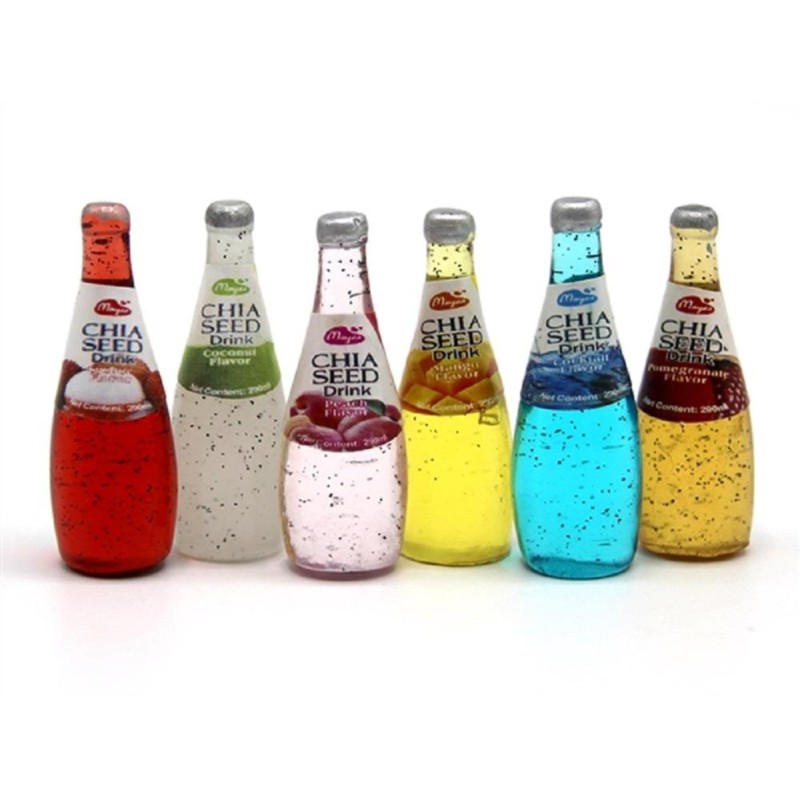 Dolls House 6 Sparkling Soda Pop Drink Bottles Miniature 1:12 Pub Shop Accessory