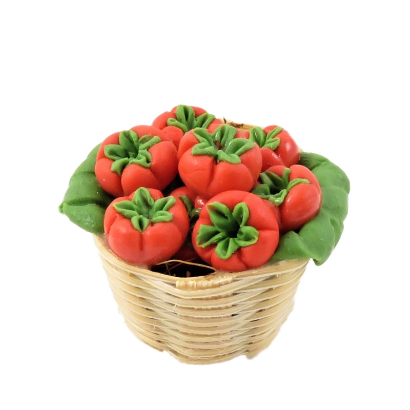 Dolls House Basket of Beef Tomatoes Miniature Greengrocers Shop Accessory