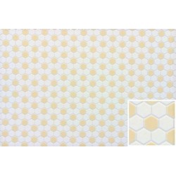 Dolls House Miniature Bathroom Kitchen Flooring White Beige Hexagon Tile Sheet