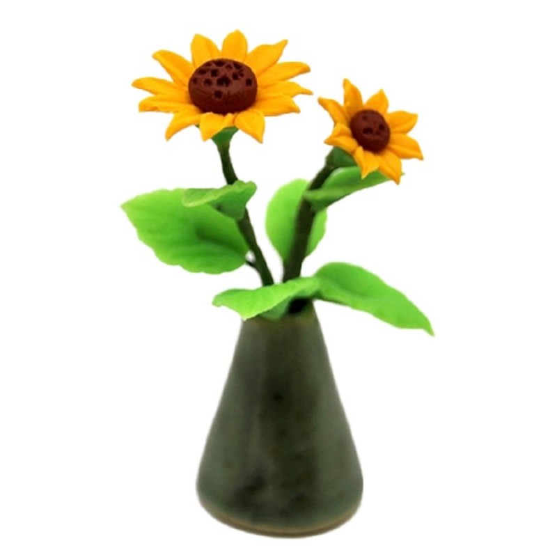 Dolls House Yellow Sunflowers in Vase Flower Display Miniature Decor Accessory