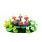 Dolls House Pink White Yellow Mixed Flowers in Ground Miniature Garden Accessory