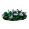 Dolls House Mauve Pansies Flowers in Ground Grass Miniature Garden Accessory