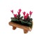 Dolls House Pink Cyclamen Flowers in Planter Miniature 1:12 Garden Accessory