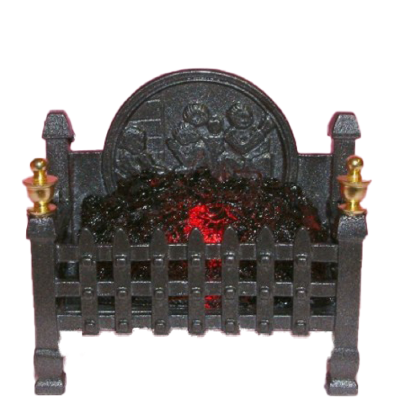 Dolls House Regal Glowing Coal Fire Light up Miniature Fireplace Accessory 12V