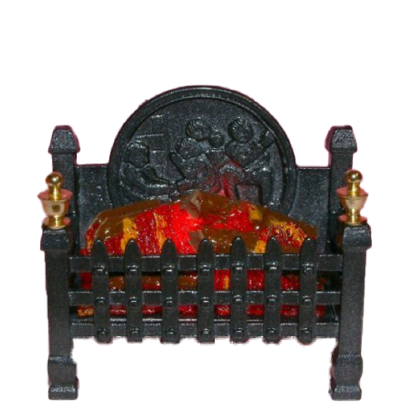Dolls House Regal Glowing Log Fire Light up Miniature Fireplace Accessory 12V