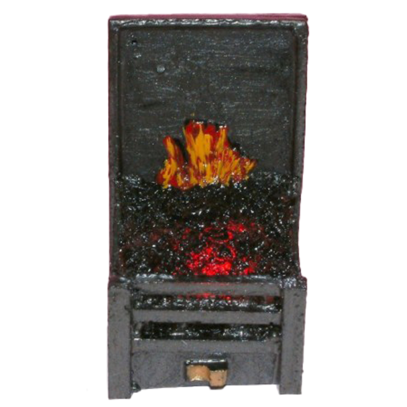 Dolls House Small Glowing Coal Fire Light up Miniature Fireplace Accessory 12V
