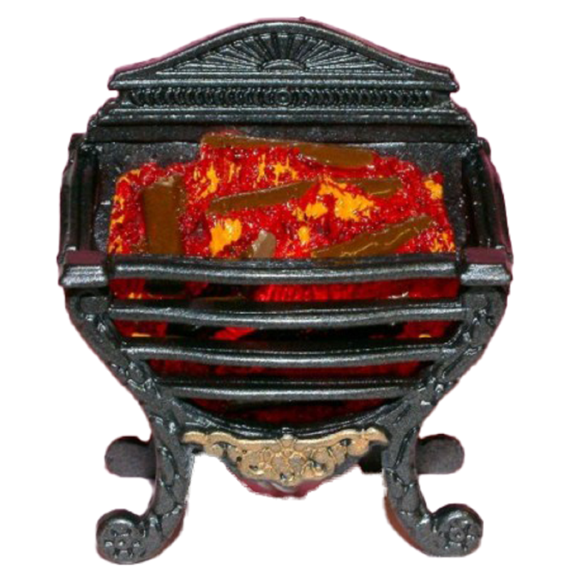 Dolls House Georgian Glowing Log Fire Light up Miniature Fireplace Accessory 12V