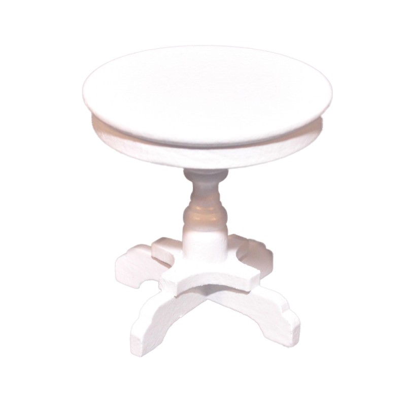 Dolls House Round White Side Table Shabby Chic 1:12 Living Room Furniture
