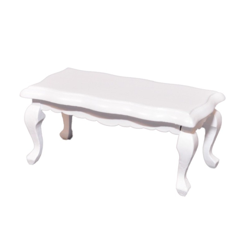 Dolls House White Scalloped Coffee Table Shabby Chic Living Room Furniture