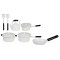 Dolls House White Metal Saucepan Pan Set & Kettle Miniature Kitchen Accessory 