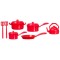 Dolls House Miniature Kitchen Accessory Red Saucepan Pan Set 1:12 Cookware